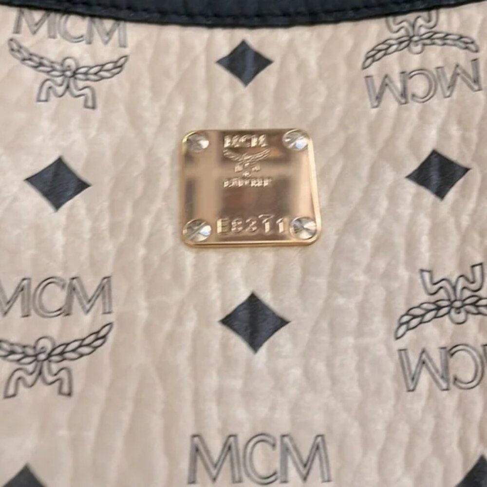 MCM Medium Tote Bag Leather Beige Flawless - Picture 5 of 7
